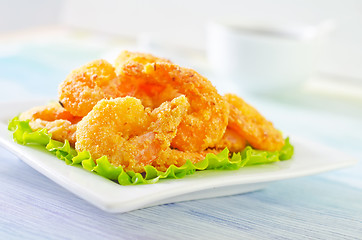 Image showing fried shrimps