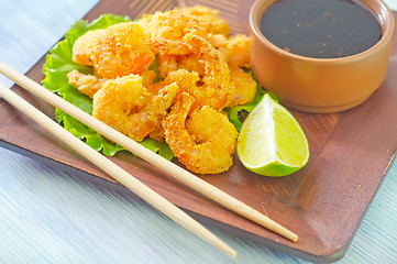 Image showing fried shrimps