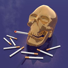 Image showing skull smoking