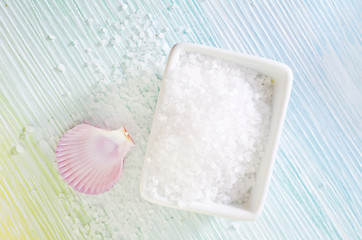 Image showing sea salt and shells