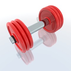 Image showing red barbell