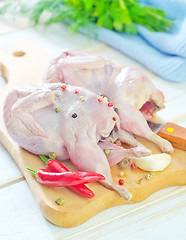 Image showing raw quail