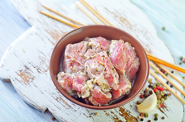 Image showing raw meat for kebab