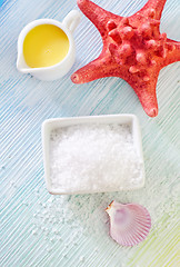 Image showing sea salt and shells