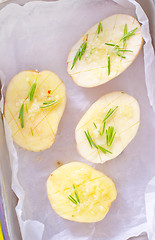 Image showing potato with rosemary and garlic