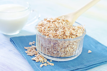 Image showing oat flakes with berries