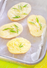 Image showing potato with rosemary and garlic