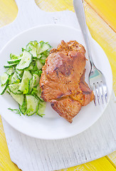 Image showing meat with salad
