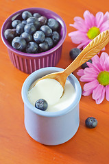 Image showing yogurt with blueberry