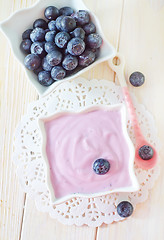 Image showing yogurt and blueberry