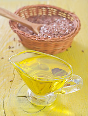 Image showing flax seed and oil