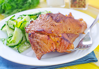 Image showing meat with salad