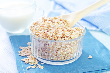 Image showing oat flakes with berries