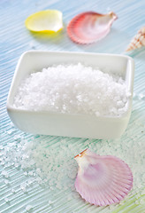 Image showing sea salt and shells