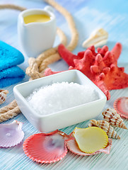 Image showing sea salt and shells