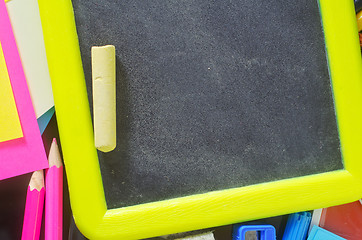 Image showing blackboard and school supplies