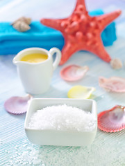 Image showing sea salt and shells