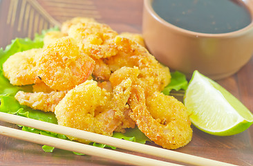 Image showing fried shrimps