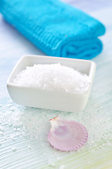 Image showing sea salt and shells