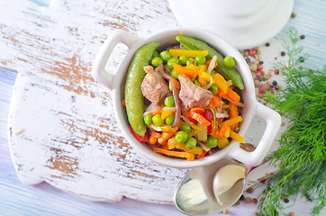 Image showing baked vegetables with meat