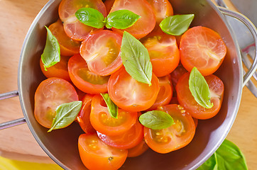 Image showing tomato with basil