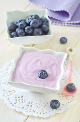 Image showing yogurt and blueberry