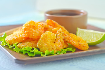 Image showing fried shrimps