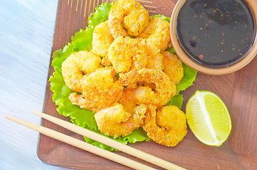 Image showing fried shrimps