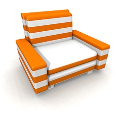 Image showing orange and white armchair