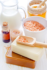 Image showing aroma soap and salt