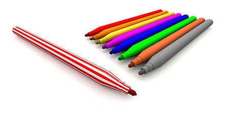 Image showing colored felt-tips