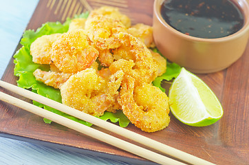 Image showing fried shrimps