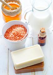 Image showing aroma soap and salt