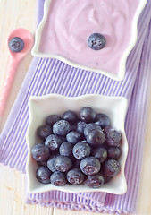 Image showing yogurt and blueberry