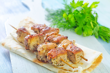 Image showing kebab on lavash