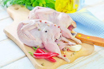 Image showing raw quail