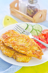 Image showing fried chicken with vegetables