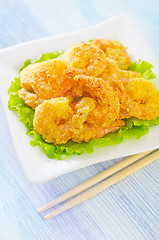 Image showing fried shrimps