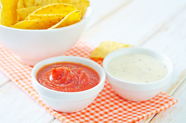 Image showing sauces for nachos