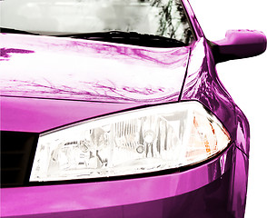 Image showing Pink Sport Car - Front side, half