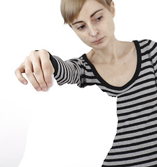 Image showing Woman holding a paper