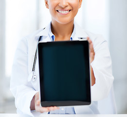 Image showing african female doctor with tablet pc