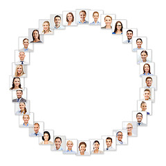 Image showing many business people portraits in circle