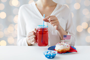 Image showing woman celebrating american independence day