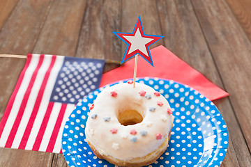 Image showing donut with star decoration on independence day