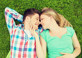 Image showing smiling couple in park