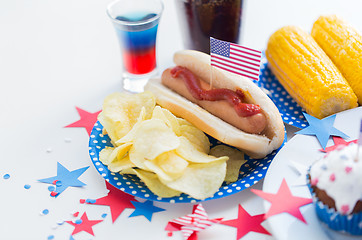 Image showing food and drinks on american independence day party