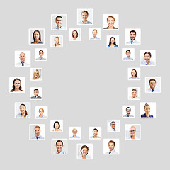 Image showing many business people portraits in circle