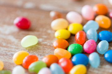 Image showing close up of multicolored jelly beans candies