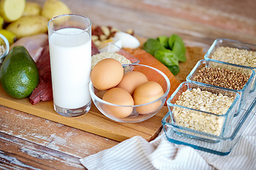 Image showing close up of different food items on table